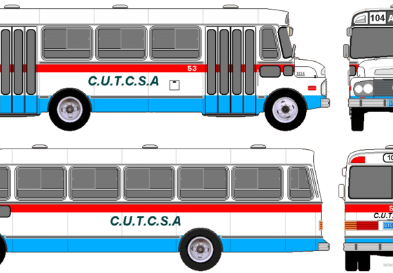 Автобус Mercedes-Benz L1114 Bus (1978) - чертежи, габариты, рисунки автомобиля