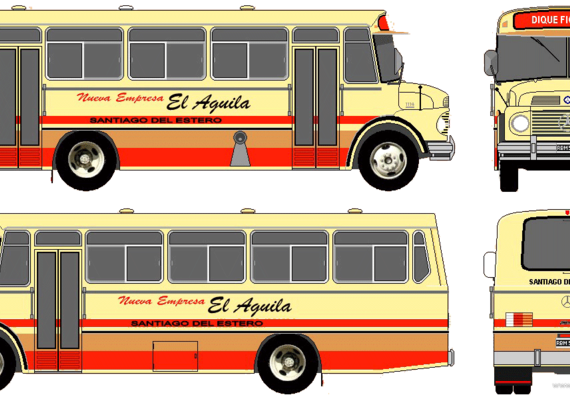Автобус Mercedes-Benz L1114 Bus (1983) - чертежи, габариты, рисунки автомобиля