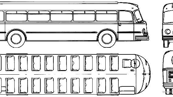 Автобус Mercedes-Benz Linienbus-Pullman (1951) - чертежи, габариты, рисунки автомобиля