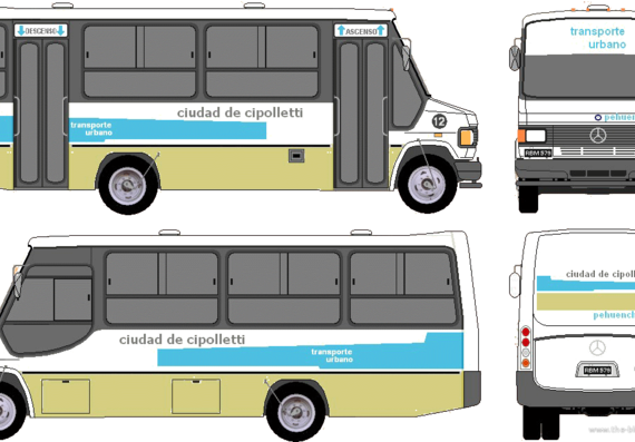 Автобус Mercedes-Benz Marri Colonese Bus (1998) - чертежи, габариты, рисунки автомобиля