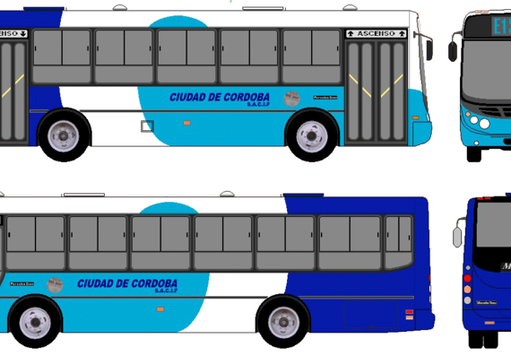 Автобус Mercedes-Benz Metalpar Bus (2007) - чертежи, габариты, рисунки автомобиля