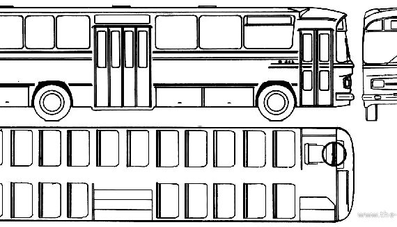 Автобус Mercedes-Benz O302 (1970) - чертежи, габариты, рисунки автомобиля