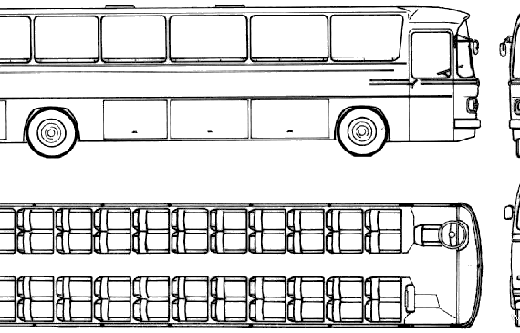Автобус Mercedes-Benz O302 LWB (1970) - чертежи, габариты, рисунки автомобиля