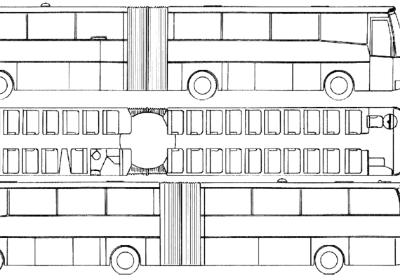 Автобус Mercedes-Benz O303G Vetter (1978) - чертежи, габариты, рисунки автомобиля
