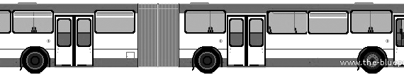 Автобус Mercedes-Benz O305G - чертежи, габариты, рисунки автомобиля
