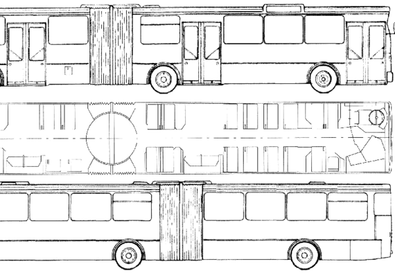 Автобус Mercedes-Benz O305G (1979) - чертежи, габариты, рисунки автомобиля