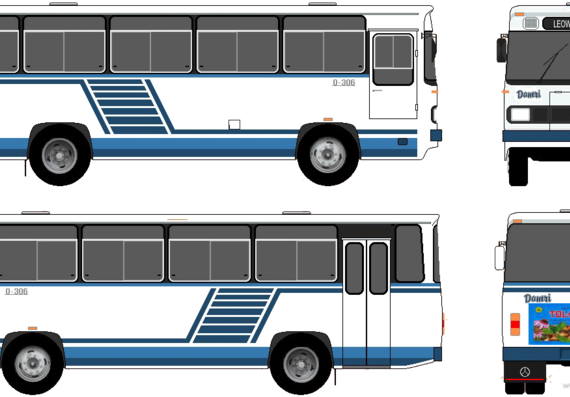 Автобус Mercedes-Benz O306 Bus (1990) - чертежи, габариты, рисунки автомобиля