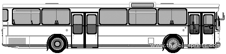 Автобус Mercedes-Benz O307 - чертежи, габариты, рисунки автомобиля