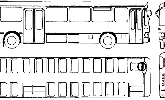Автобус Mercedes-Benz O307 (1974) - чертежи, габариты, рисунки автомобиля