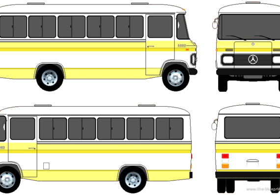 Автобус Mercedes-Benz O309 Bus (1975) - чертежи, габариты, рисунки автомобиля
