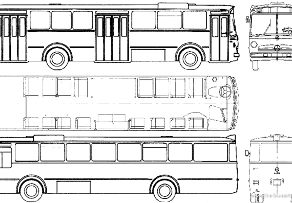 Автобус Mercedes-Benz O317 1958-64 - чертежи, габариты, рисунки автомобиля