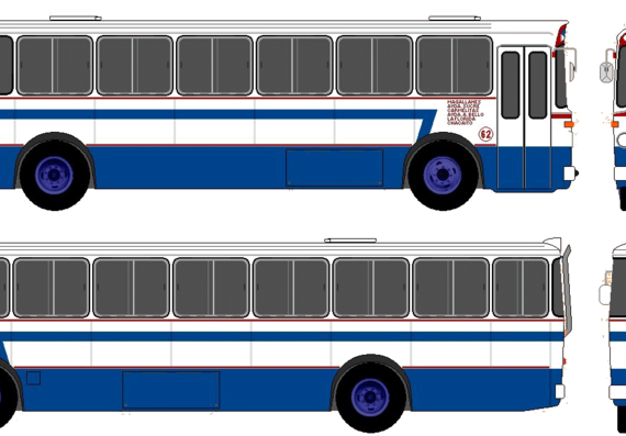 Автобус Mercedes-Benz O317 Bus - чертежи, габариты, рисунки автомобиля