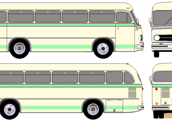 Автобус Mercedes-Benz O321H Bus (1961) - чертежи, габариты, рисунки автомобиля