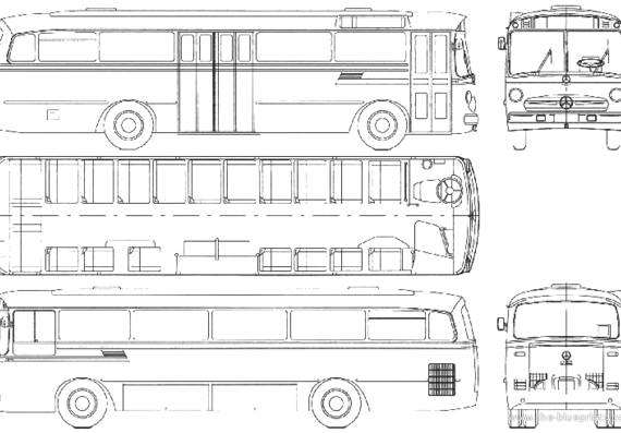 Автобус Mercedes-Benz O322 (1964) - чертежи, габариты, рисунки автомобиля