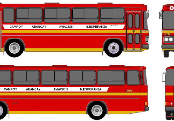 Автобус Mercedes-Benz O364 Bus (1982) - чертежи, габариты, рисунки автомобиля