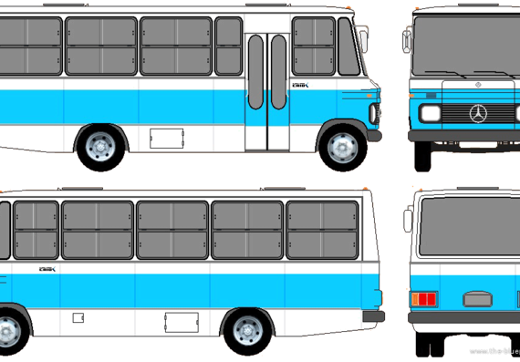 Автобус Mercedes-Benz O409 Bus (1979) - чертежи, габариты, рисунки автомобиля