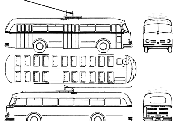 Автобус Mercedes-Benz O6600 Omnibus (1952) - чертежи, габариты, рисунки автомобиля
