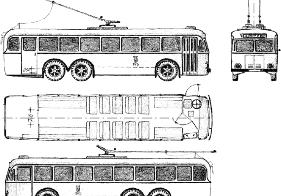 Автобус Mercedes-Benz Omnibus (1941) - чертежи, габариты, рисунки автомобиля