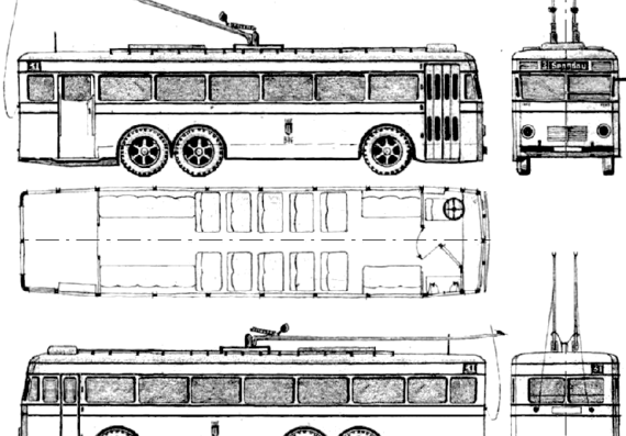Автобус Mercedes-Benz Omnibus Berlin (1937) - чертежи, габариты, рисунки автомобиля