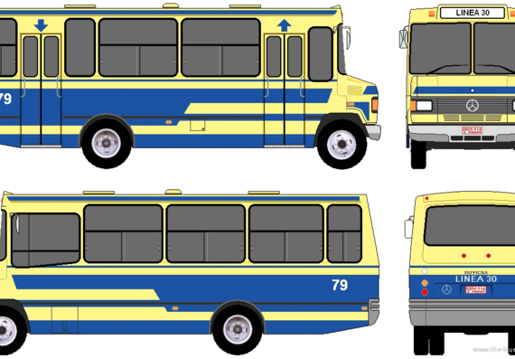 Автобус Mercedes-Benz Ruvicha Bus (2007) - чертежи, габариты, рисунки автомобиля