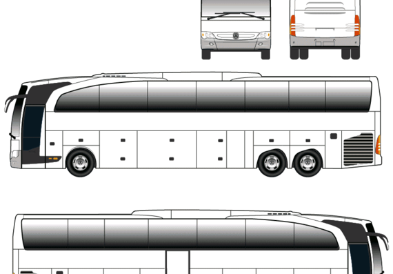 Автобус Mercedes-Benz Travego - чертежи, габариты, рисунки автомобиля