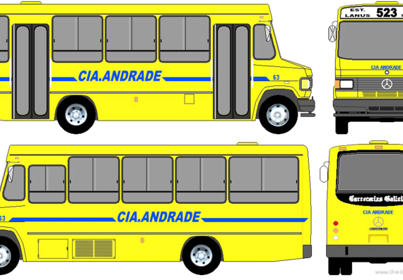 Автобус Mercedes-Benz Vario 814 Bus (1997) - чертежи, габариты, рисунки автомобиля