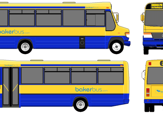 Автобус Mercedes-Benz Vario 814 Bus (2004) - чертежи, габариты, рисунки автомобиля