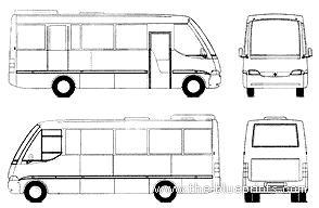 Автобус Mercedes Benz O814 - чертежи, габариты, рисунки автомобиля