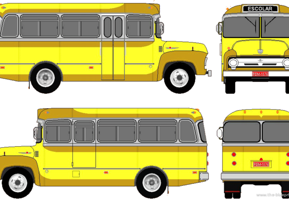 Автобус Metropolitana Bus (1961) - чертежи, габариты, рисунки автомобиля