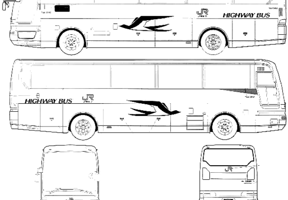 Автобус Mitsubishi Aero Queen Highway Bus - чертежи, габариты, рисунки автомобиля