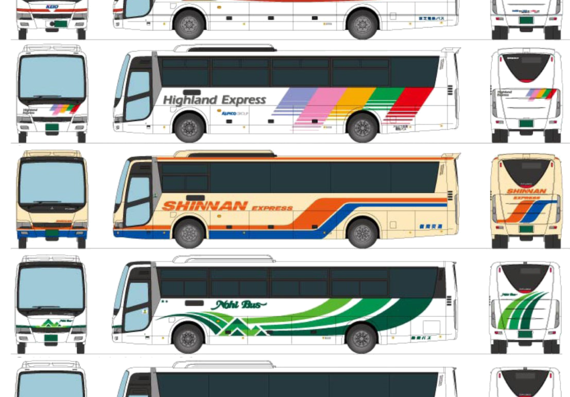 Автобус Mitsubishi Fuso Aero Ace - чертежи, габариты, рисунки автомобиля