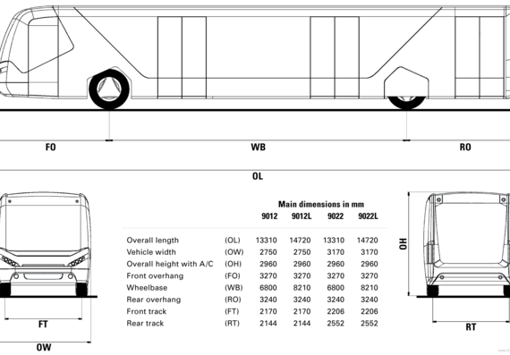 Bus Neoplan APron - drawings, dimensions, pictures of the car