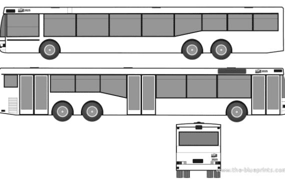 Автобус Neoplan N4020 - чертежи, габариты, рисунки автомобиля