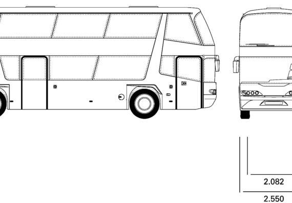 Автобус Neoplan Skyliner - чертежи, габариты, рисунки автомобиля