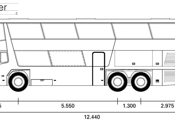 Автобус Neoplan Skyliner C - чертежи, габариты, рисунки автомобиля