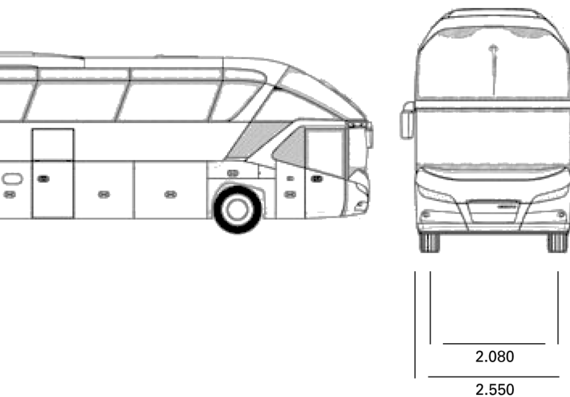 Автобус Neoplan Starliner - чертежи, габариты, рисунки автомобиля