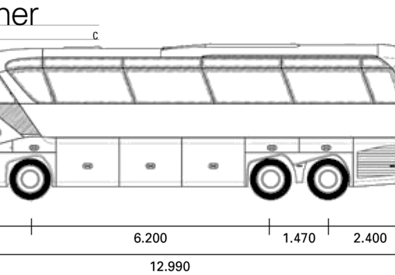 Автобус Neoplan Starliner C - чертежи, габариты, рисунки автомобиля