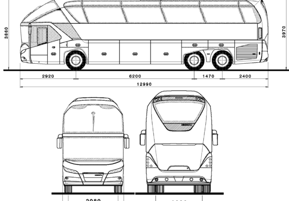 Автобус Neoplan Starliner C P11 - чертежи, габариты, рисунки автомобиля