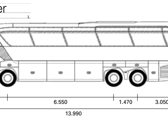 Автобус Neoplan Starliner L - чертежи, габариты, рисунки автомобиля