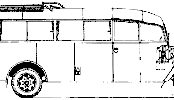 Автобус Opel Blitz Omnibus - чертежи, габариты, рисунки автомобиля
