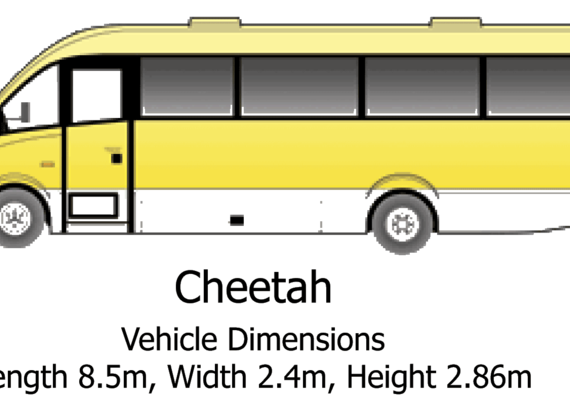 Автобус Plaxton Cheetah - чертежи, габариты, рисунки автомобиля