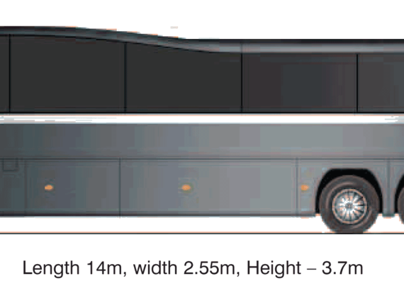 Автобус Plaxton Elite - чертежи, габариты, рисунки автомобиля