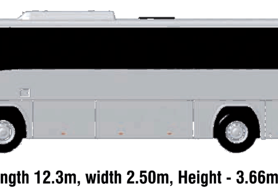Автобус Plaxton Panther 12.3m - чертежи, габариты, рисунки автомобиля