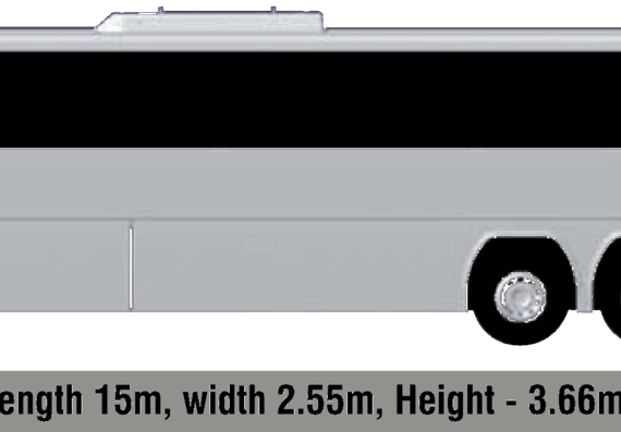 Автобус Plaxton Panther 15m - чертежи, габариты, рисунки автомобиля