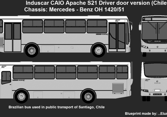 Автобус Public Transport Chile (1999-2006) - чертежи, габариты, рисунки автомобиля