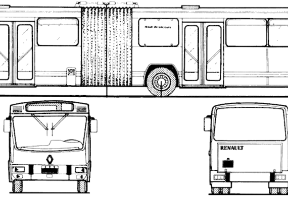Автобус Renault PR180.2 (1992) - чертежи, габариты, рисунки автомобиля