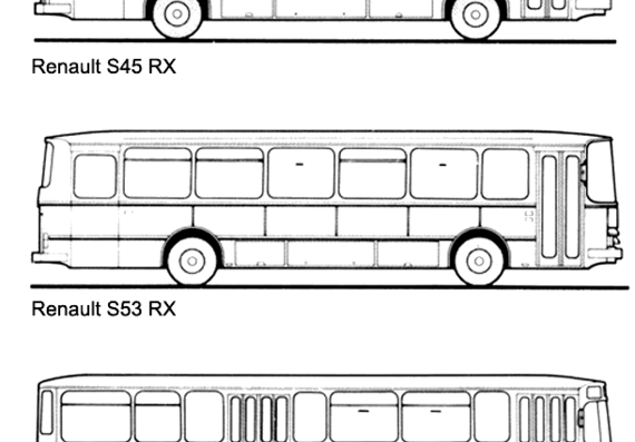 Bus Renault S45 - 105RX (1988) - drawings, dimensions, pictures of the car