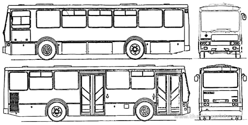 Автобус Rocar U410 Urban City Bus - чертежи, габариты, рисунки автомобиля