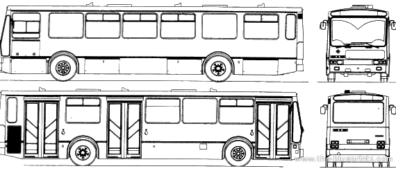 Автобус Rocar U412 Urban City Bus - чертежи, габариты, рисунки автомобиля