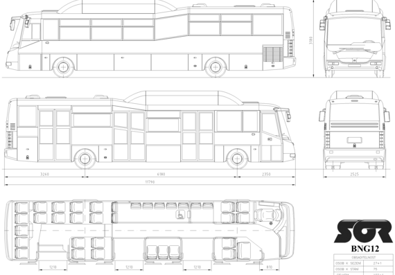 Bus SOR BNG 12 (City bus) - drawings, dimensions, pictures of the car